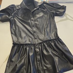 DREW Vegan Black Leather Dress XS
